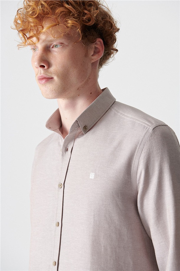 Oxford Düğmeli Yaka Slim Fit Gömlek