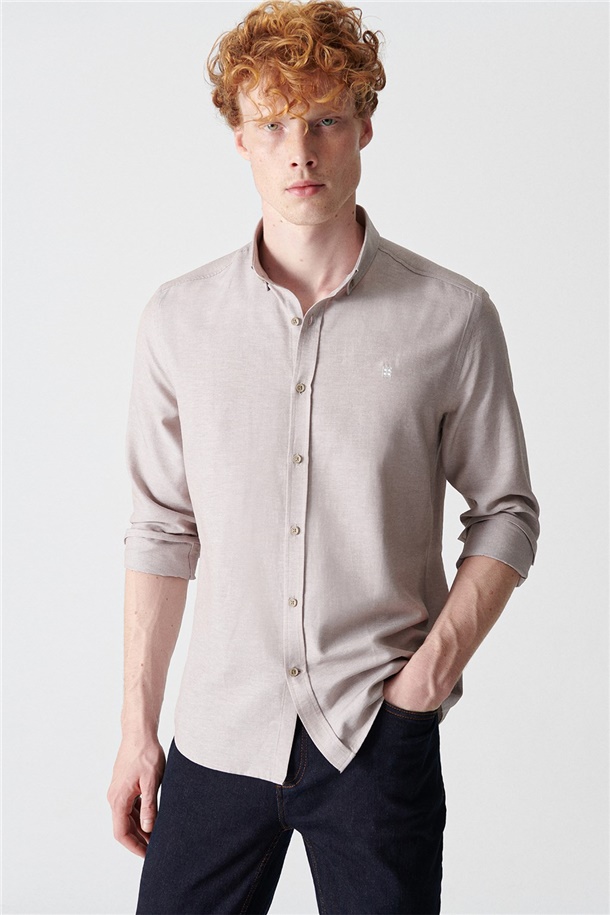 Oxford Düğmeli Yaka Slim Fit Gömlek