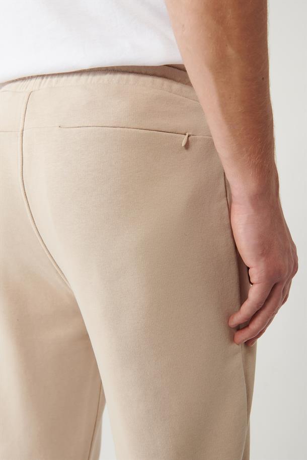 Bej Piramid Baskılı Jogger