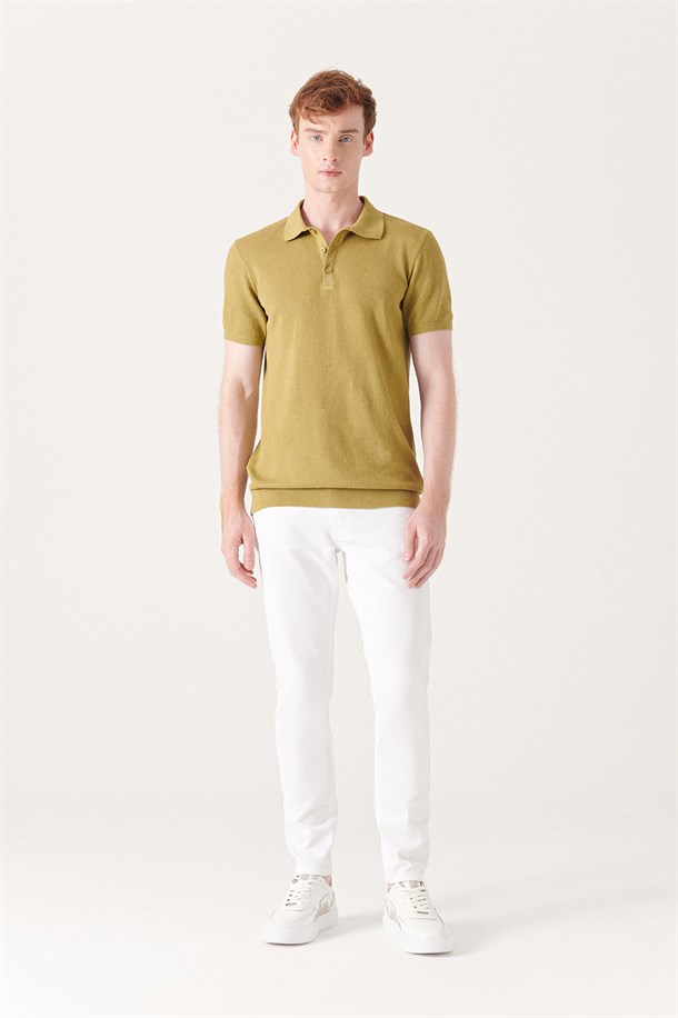 Beyaz 5 Cepli Slim Fit Pantolon