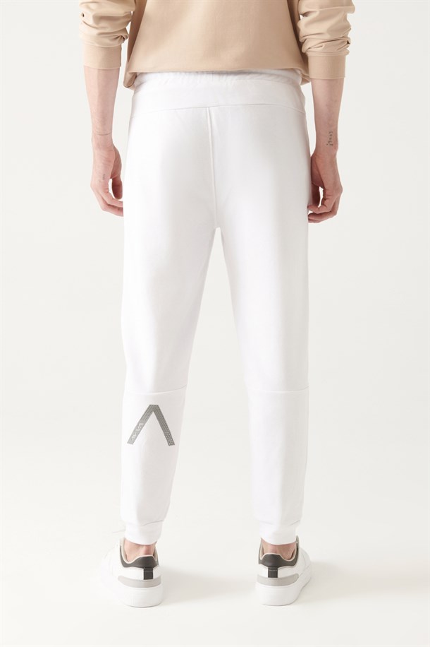 Beyaz Baskılı Jogger