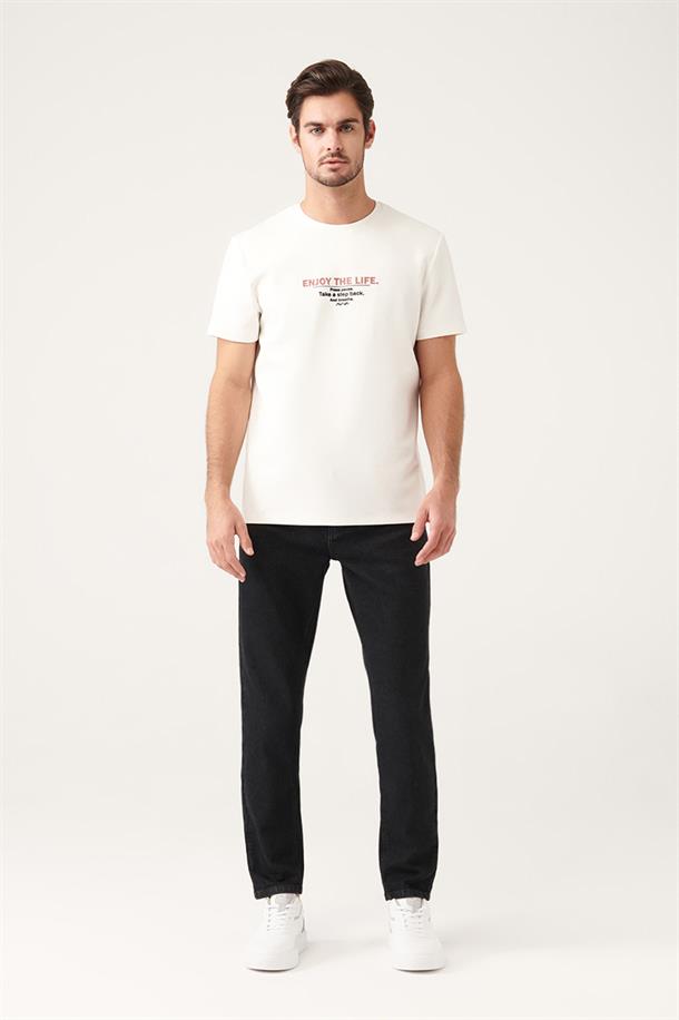 Beyaz Baskılı T-shirt