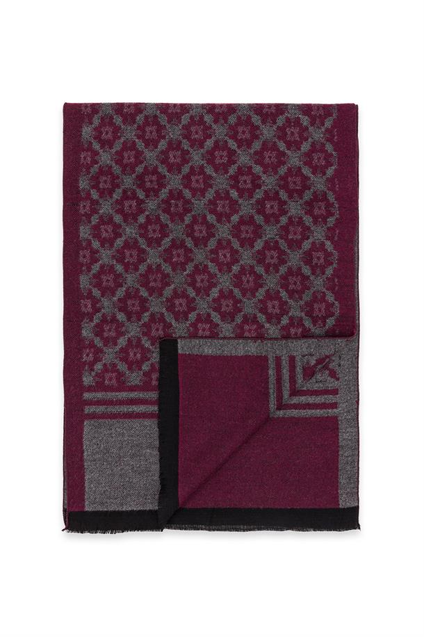 Bordo Desenli Şal