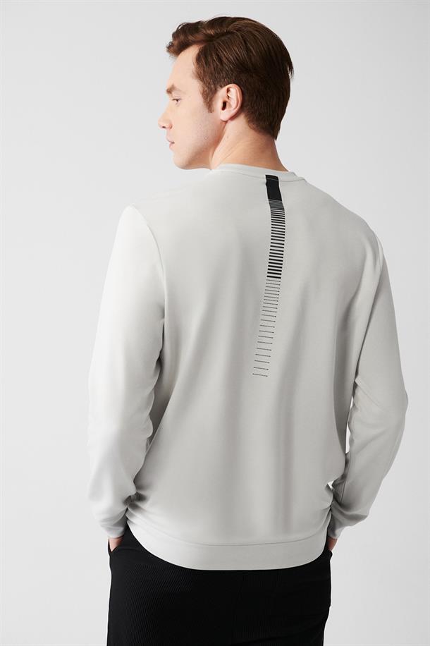 Gri Bisiklet Yaka Sweatshirt