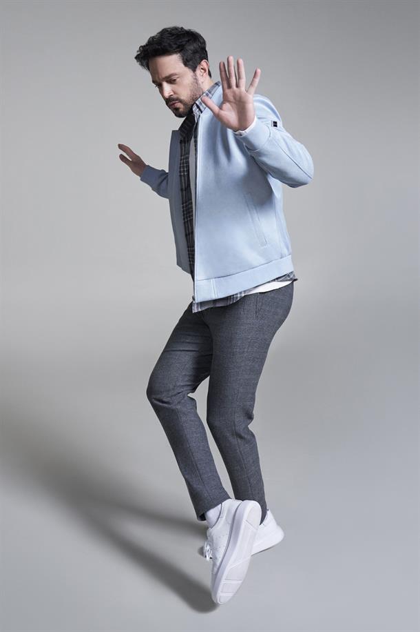 Gri Düğmeli Yaka Ekoseli Flanel Comfort Fit Gömlek