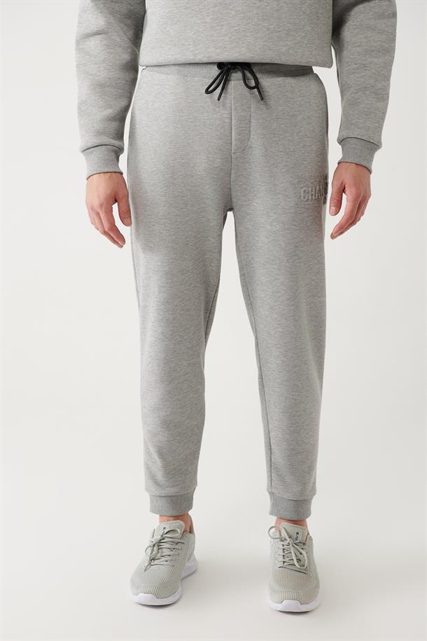 Gri Gofre Baskılı Jogger