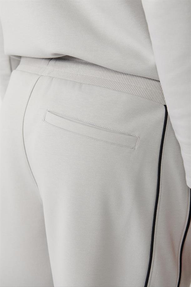 Gri İnterlok Kumaş Biyeli Jogger