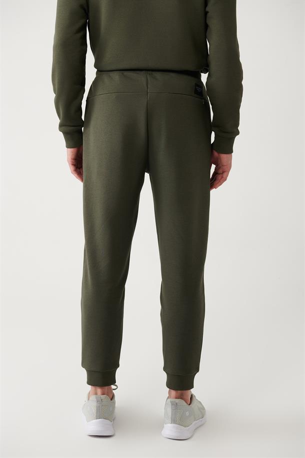 Haki Gofre Baskılı Jogger