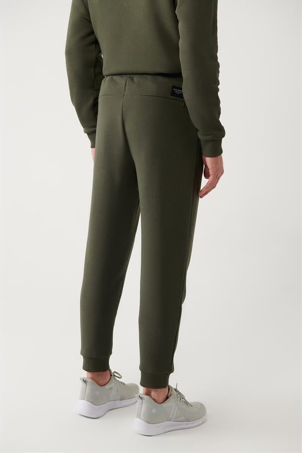 Haki Gofre Baskılı Jogger