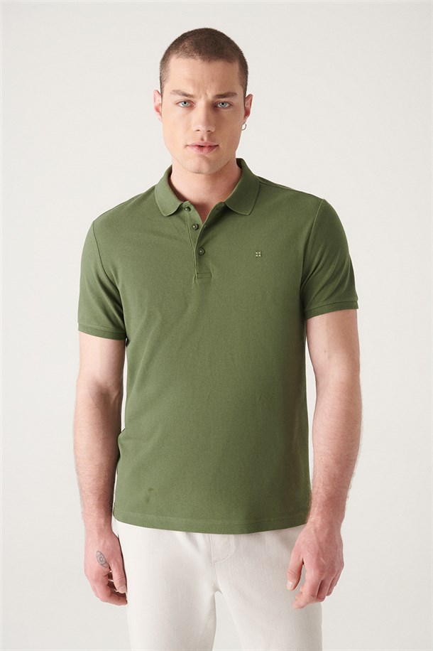 Polo Yaka Düz T-Shirt