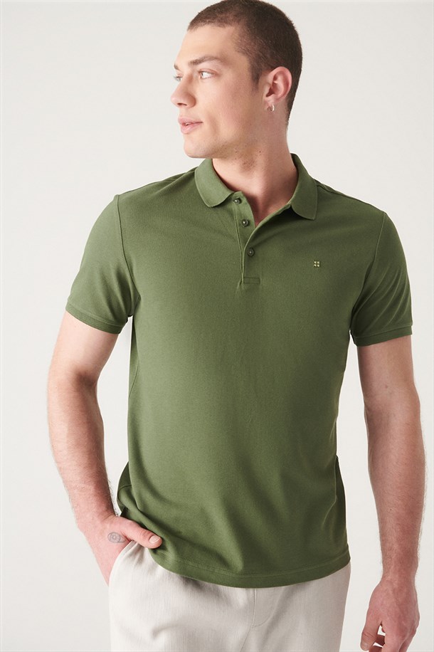 Polo Yaka Düz T-Shirt