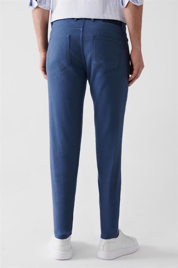 İndigo Armürlü 5 Cep Pantolon