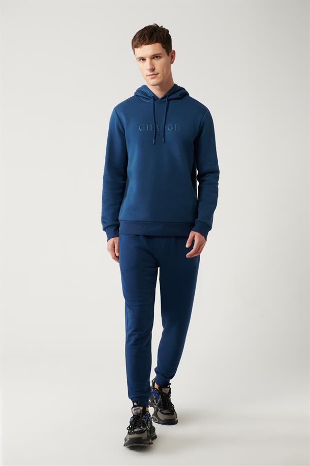İndigo Piramid Baskılı Jogger