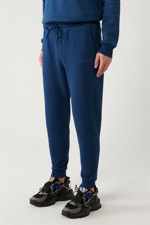 İndigo Piramid Baskılı Jogger