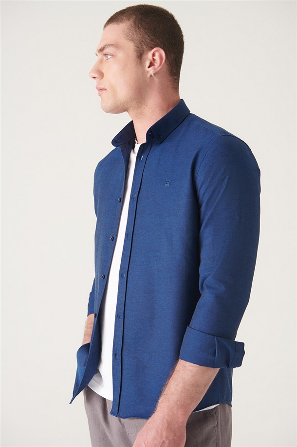 Oxford Düğmeli Yaka Slim Fit Gömlek