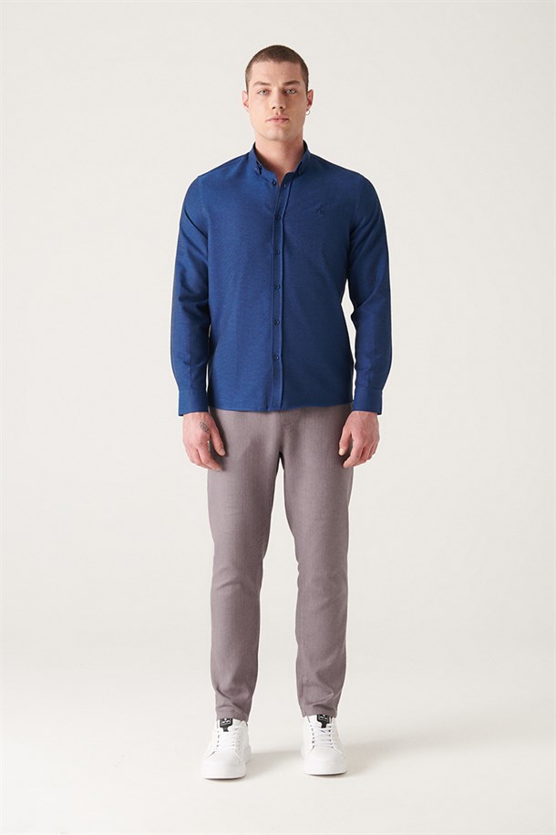 Oxford Düğmeli Yaka Slim Fit Gömlek
