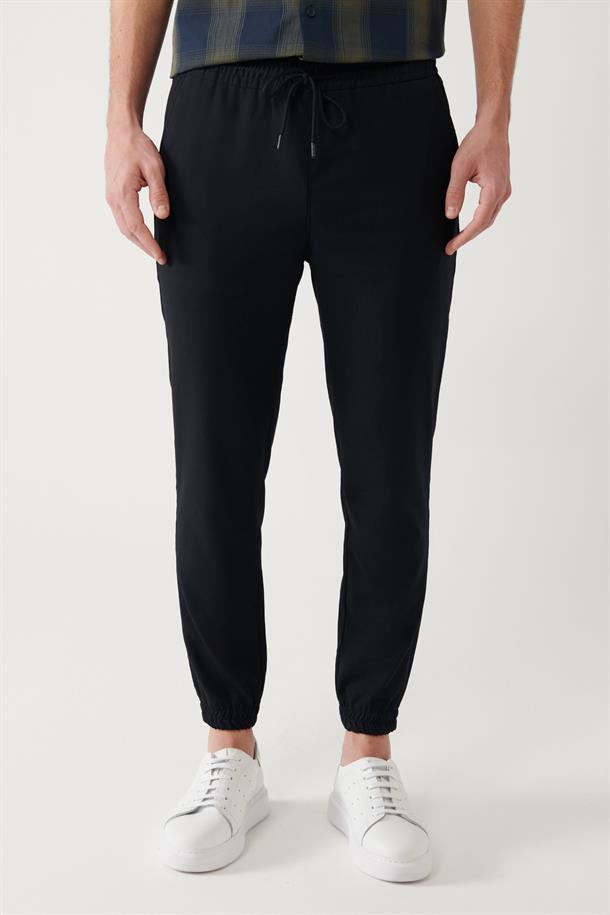 Lacivert Paçası Lastikli Jogger Slim Fit Pantolon