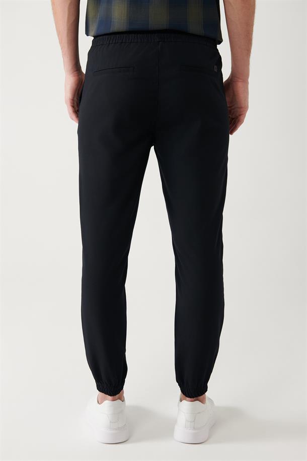 Lacivert Paçası Lastikli Jogger Slim Fit Pantolon