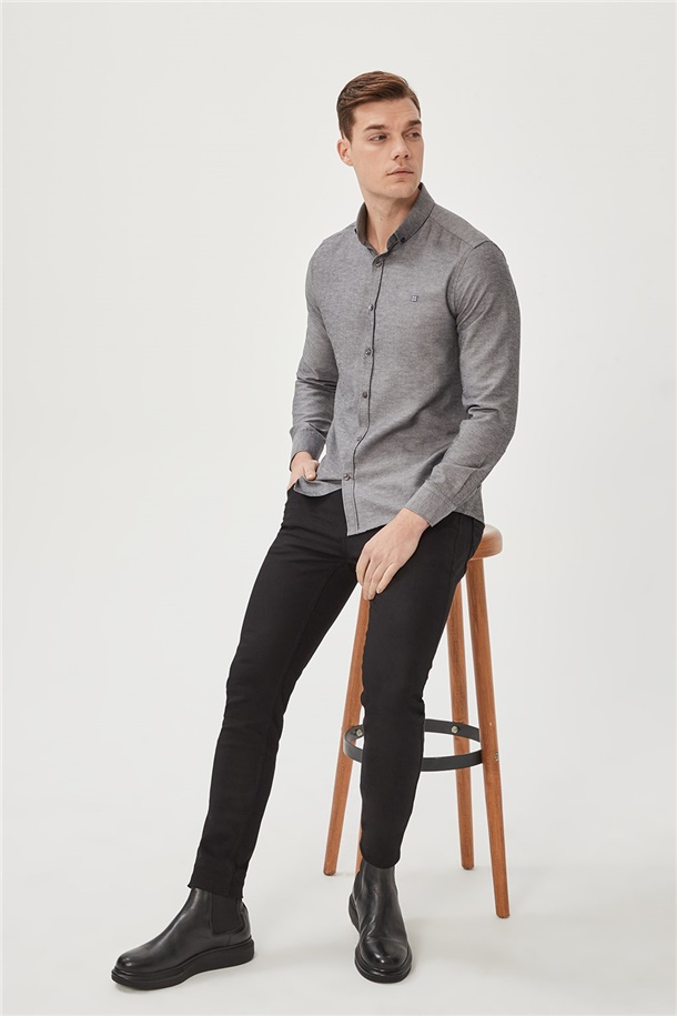 Oxford Düğmeli Yaka Slim Fit Gömlek