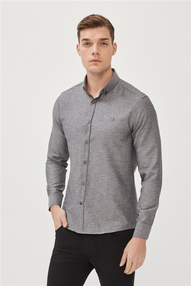 Oxford Düğmeli Yaka Slim Fit Gömlek