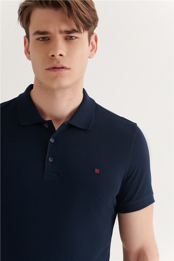 Polo Yaka Düz T-Shirt