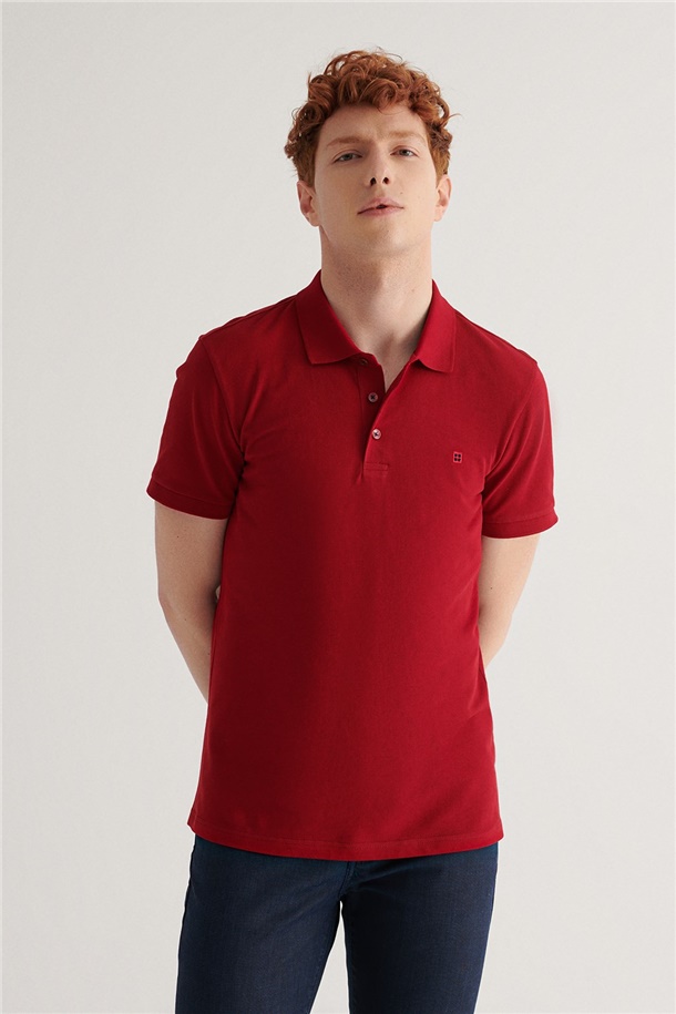Polo Yaka Düz T-Shirt