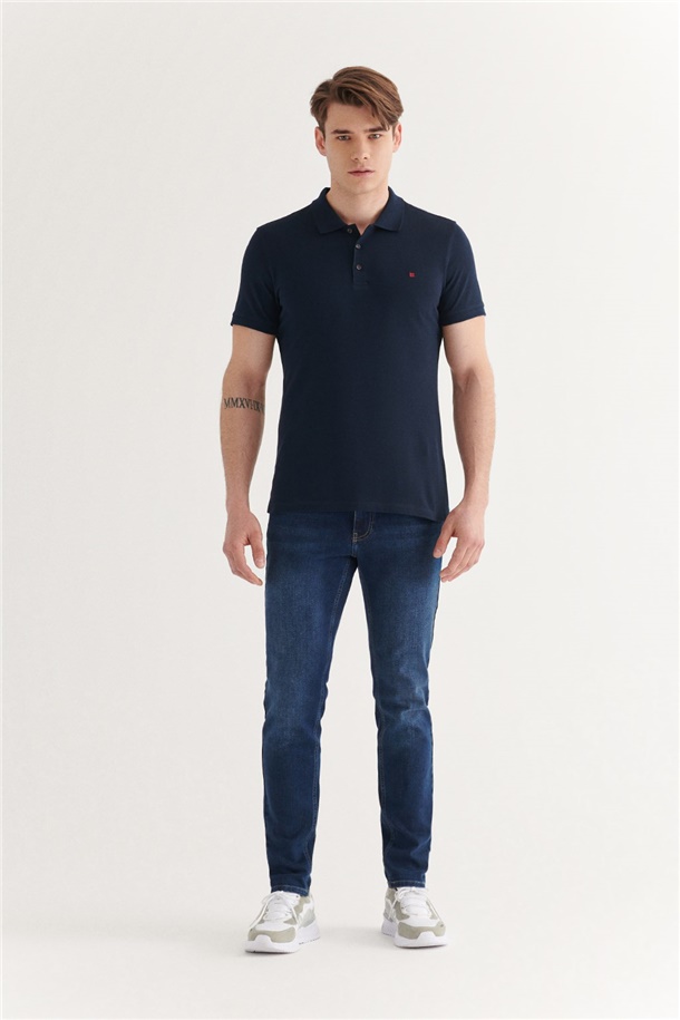 Polo Yaka Düz T-Shirt