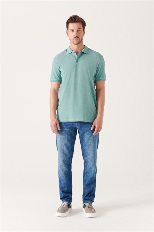 Polo Yaka Düz T-Shirt