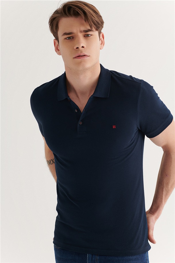 Polo Yaka Düz T-Shirt