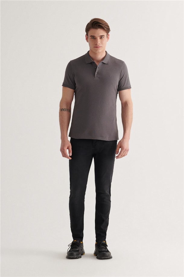 Polo Yaka Düz T-Shirt