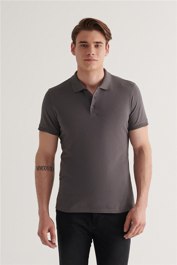 Polo Yaka Düz T-Shirt