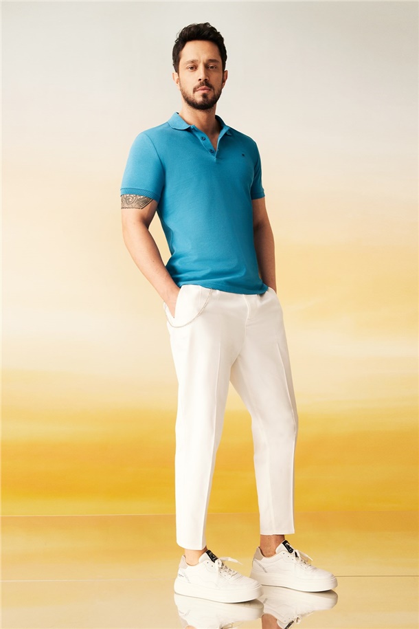 Polo Yaka Düz T-Shirt