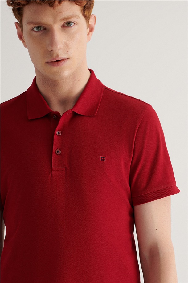Polo Yaka Düz T-Shirt