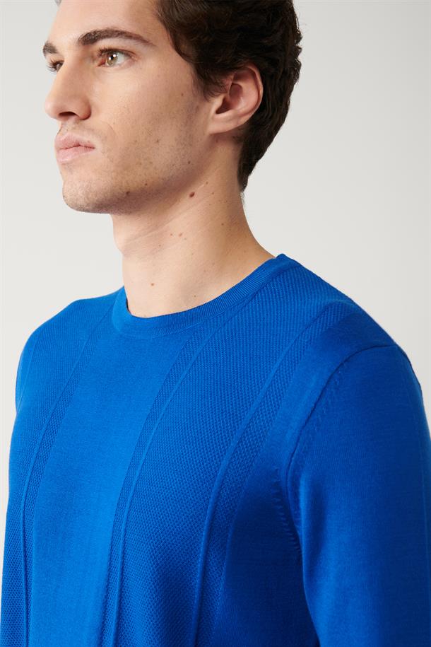Saks Bisiklet Yaka Pamuklu Dokulu Regular Fit Standart Kesim Triko Kazak