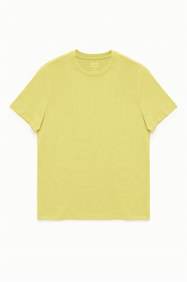 Siyah-Bej-Sarı-Açık Pembe-Yeşil 5'li Bisiklet Yaka Düz T-Shirt