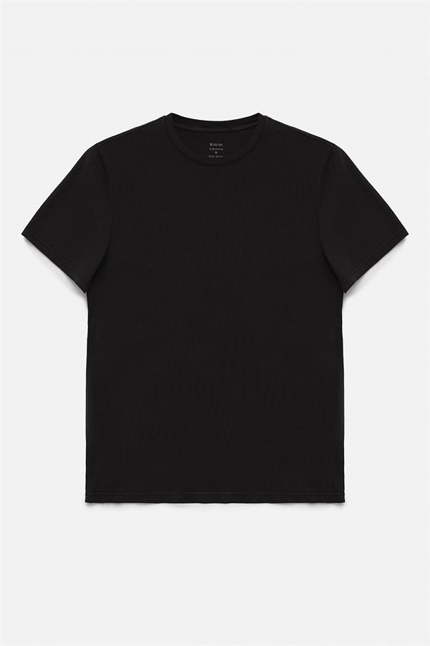 Siyah-Bej-Sarı-Açık Pembe-Yeşil 5'li Bisiklet Yaka Düz T-Shirt
