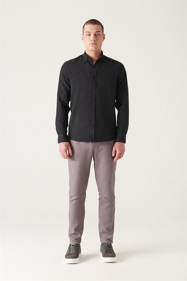 Oxford Düğmeli Yaka Slim Fit Gömlek