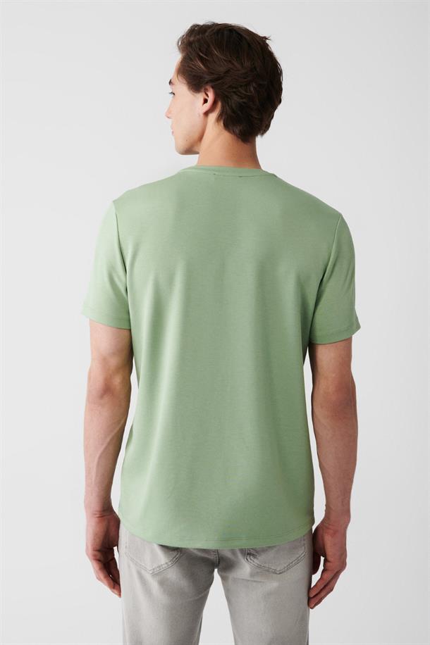 Su Yeşili Baskılı T-Shirt