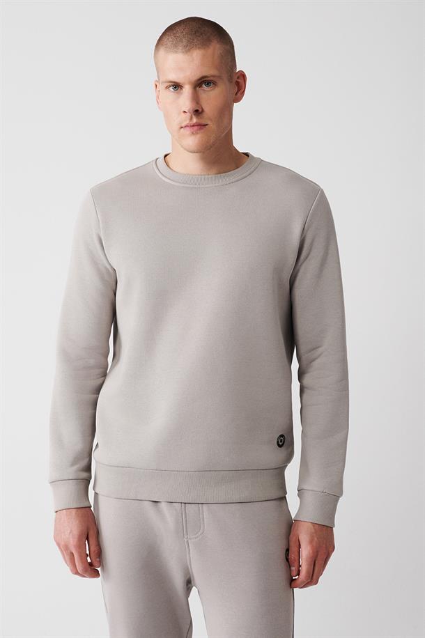 Taş Bisiklet Yaka İçi Polarlı 3 İplik Pamuklu Unisex Sweatshirt