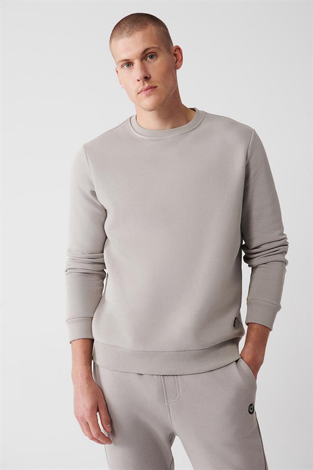 Taş Bisiklet Yaka İçi Polarlı 3 İplik Pamuklu Unisex Sweatshirt