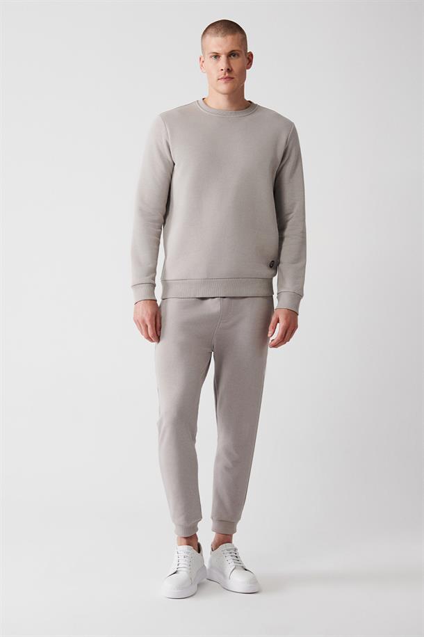 Taş Bisiklet Yaka İçi Polarlı 3 İplik Pamuklu Unisex Sweatshirt