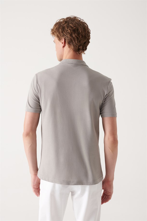 Taş Polo Yaka Düz T-Shirt