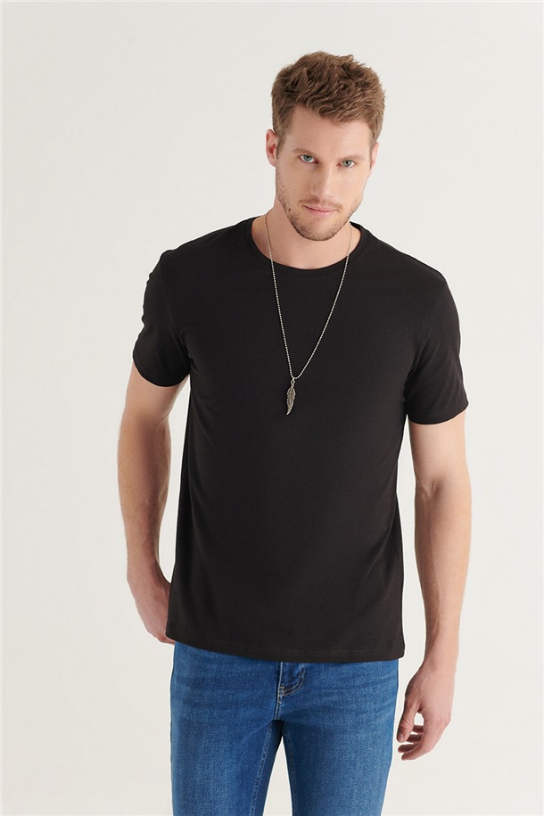 2'li Bisiklet Yaka Düz T-Shirt