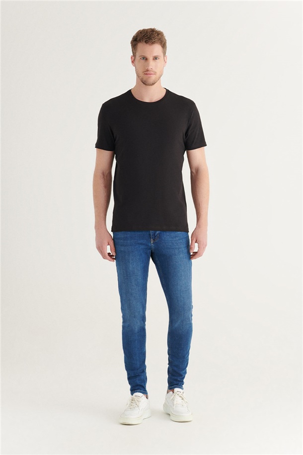 2'li Bisiklet Yaka Düz T-Shirt
