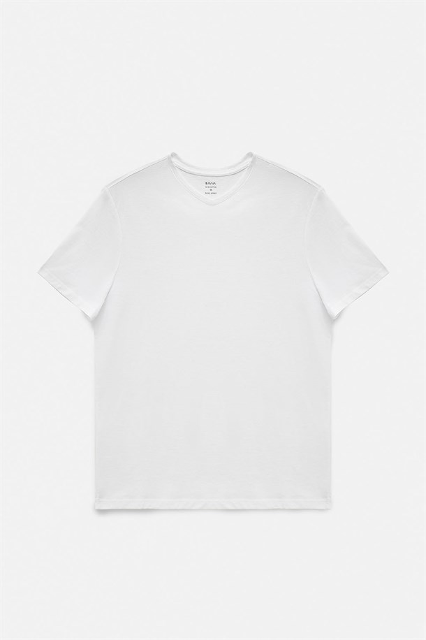 2'li V Yaka Düz T-Shirt