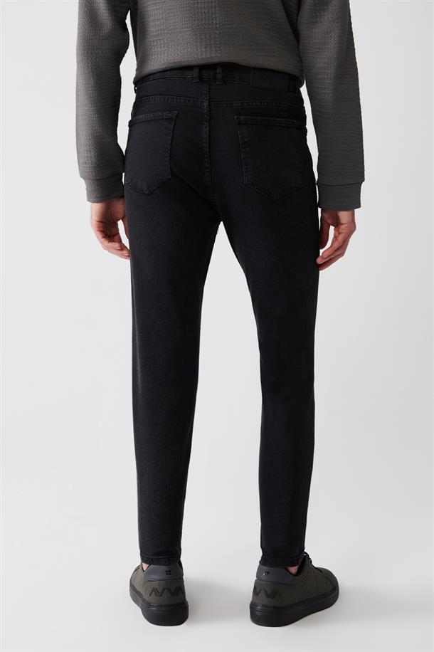 Antrasit Eskitme Yıkamalı Likralı Skinny Fit Jean Pantolon