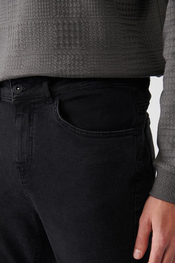 Antrasit Eskitme Yıkamalı Likralı Skinny Fit Jean Pantolon