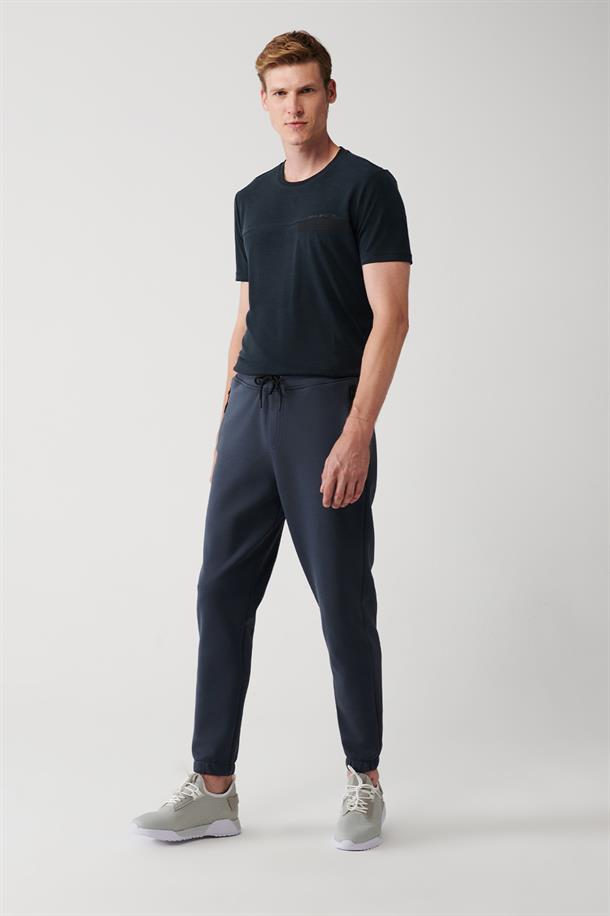 Antrasit Esnek Yumuşak Doku İnterlok Kumaş Lastikli Paça Jogger Unisex Eşofman Altı