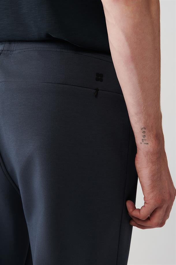 Antrasit Esnek Yumuşak Doku İnterlok Kumaş Lastikli Paça Jogger Unisex Eşofman Altı