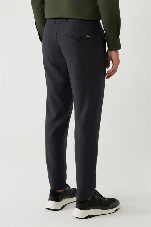 Antrasit Yumuşak Tuşeli Slim Fit Chino Pantolon